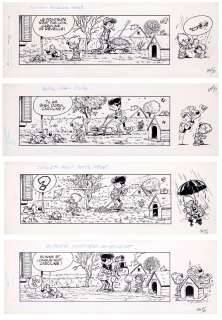 Roba | Boule et Bill, ensemble de 4 strips à l’encre de… | Millon