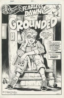 Fearless Dawn BOMB#4 PAGE 1 original art from Steve Mannion (Spook House BATMAN