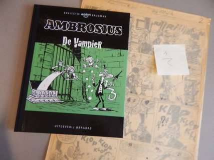 Brugman, Gideon | Originele pagina (p.34)  - Ambrosius  - De Vampier + Luxe album & Ex-libris  - hc met linnen rug  - (1970/2015) | Catawiki