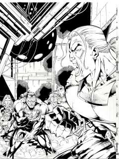 Joe Pimentel , Renato Arlem - Ultraforce #14 P 2-3 Double Spread Splash (Entire 8 Member Team Ready For Battle!) 1996