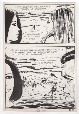 Milo Manara | Tavola originale per Genius 20. Cm. 25 x 35. Anno di esecuzione 1970. Pag. 99 | Art e Fumetto