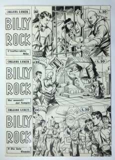 Angiolini, Sandro | 3x original covers "Billy Rock" nos.  22, 23, 24 (1959) | Catawiki