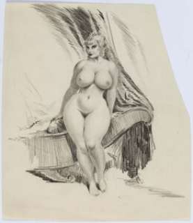 Roy Krenkel - Nude Woman Illustration Original Art (undated). Most known for his science fiction and horror - | Heritage