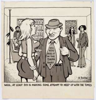 Robert Armstrong (signing as Al Bobbo) - Men‘s Magazine Single Panel Gag Cartoon Illustration Original Art (c. -