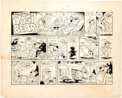 Harvey Eisenberg Yogi Bear Sunday Comic  Strip dated 11-18 (McNaught Syndicate, c. 1963).... | Heritage