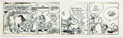Walt Kelly Pogo Daily Comic Strip Original Art dated 6-4-55 (Post Hall Syndicate, 1955).... | Heritage