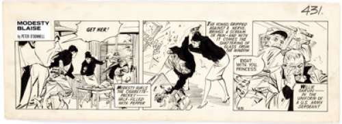 Jim Holdaway Modesty Blaise Daily Comic Strip #431 Original Art (London Times Mirror, 1964). This daily is from - | Heritage