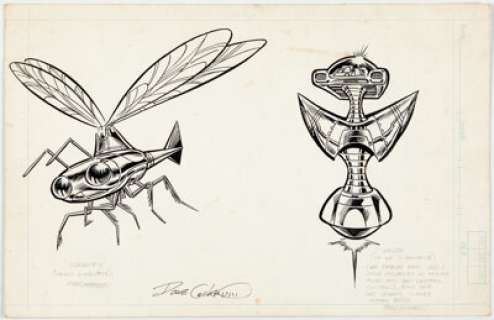 Dave Cockrum and Joe Rubinstein Official Handbook of the Marvel Universe #10 Unused Starjammers (Sikor...