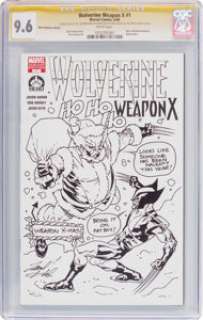 Leonard Kirk Wolverine Weapon X #1 Hero Initiative Edition Sketch Cover Signature Series Original Art (Marvel, 200...