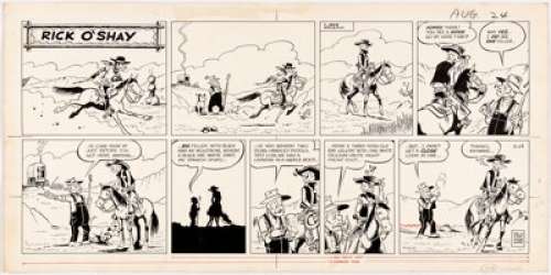 Stan Lynde Rick O’Shay Sunday Comic Strip Original Art dated 8-24-58 (Chicago Tribune, 1958).... | Heritage