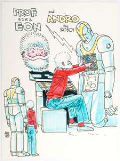 Alex Toth Little Orphan Annie Cartoon Pitch - Professor Ezra Eon and Andro the Robot Illustration Original Art (c.... | Heritage