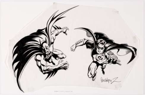 José Luis GarcÃ­a-LÃ³pez DC Style Guide Batman and Robin Illustration Original Art (DC, c. 1990s). ... | Heritage