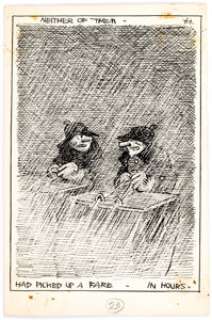 George Herriman archy does his part Interior Illustration Original Art (Doubleday, 1935). "Neither of them - had - | Heritage