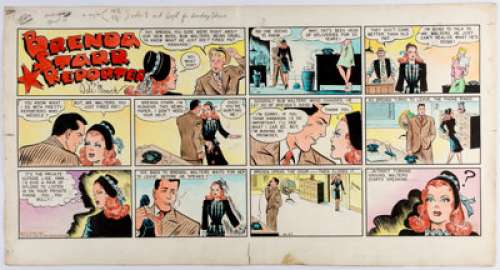 Dale Messick Brenda Starr Sunday Comic Strip Hand-Colored Original Art dated 4-22-45 (Chicago Tribune, 1945).... | Heritage