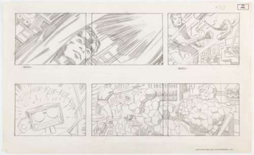 Jack Kirby The New Fantastic Four Episode #13 Animation Storyboard #2 Original Art (Marvel Productions/DePatie-Fre... | Heritage