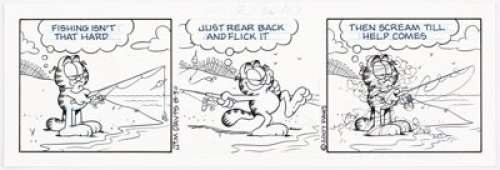 Jim Davis Garfield Daily Comic Strip Original Art dated 8-30-07 (Paws/Universal Press Syndicate, 2007).... | Heritage