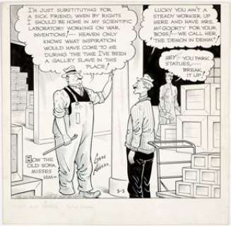 Gene Ahern Room and Board Daily Comic Strip Original Art dated 3-3-43 (King Features Syndicate, 1943)....