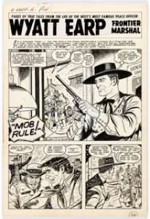 Dick Ayers Wyatt Earp #16 Complete 4-Page Story "Mob Rule!" Original Art (Marvel, 1958).... (Total: 4 Original Art) | Heritage