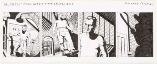 Tim Lane Belligerent Piano Weekly #83 Comic Strip Original Art dated 2-27-12 (More Information to follow, 1972)....