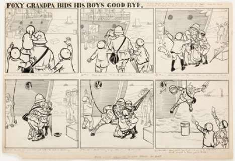 Carl Emile "Bunny" Schultze Foxy Grandpa Sunday Comic Strip Original Art (New York American, 1910). A - | Heritage