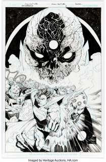 Ethan Van Sciver Convergence #0 Cover Original Art (DC, 2015). Superman battles against a multitude of Brainiacs -