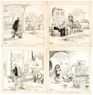 Gaar Williams A Strain on the Family Tie Daily Comic Strip Group of 4 Original Art (Chicago Tribune Syndicate, -