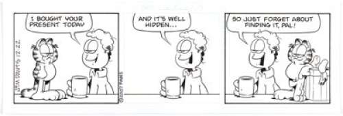 Jim Davis Garfield Daily Comic Strip Original Art dated 12-22-97 (PAWS/Universal Press Syndicate, 1997). Even the - | Heritage