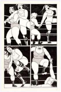 Jaime Hernandez Whoa, Nellie! #1 Story Page 9 Original Art (Fantagraphics, 1996). Xochitl and Gina are having a go - | Heritage