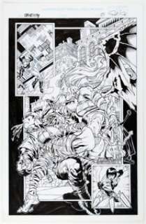 Ron Adrian and Rob Lean Chastity: Heartbreaker #1 Story Page 5 Original Art (Chaos Comics, 2002).  The vigilante -