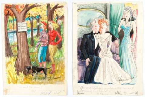 Barbara Shermund Shermund’s Sallies Comics-Panel Feature Original Art Group of 2 (Hearst Corp./King Features Syndi... | Heritage