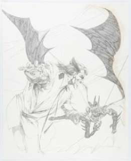 Samuel Clarke Hawbaker - Batman Specialty Illustration Original Art (1994). A large scale fight scene between the -