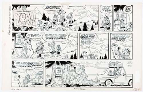 Gene Hazelton Yogi Bear Sunday Comic Strip Original Art dated 5-16-71 (McNaught Syndicate, 1971).... | Heritage