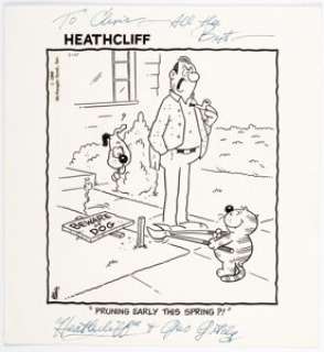 George Gately Heathcliff Daily Comic Strip Original Art dated 3-20-80 (McNaught Syndicate, 1980). ...