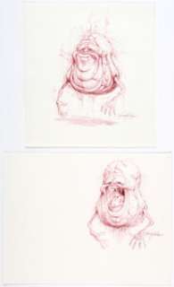 Thom Enriquez Ghostbusters "Onionhead/Slimer" Concept Illustrations Original Art Group of 3 (Columbia, - | Heritage