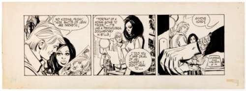 Jorge Longaron - Friday Foster Daily Comic Strip Original Art dated 6-4-71 (Chicago Tribune Syndicate, 1971).