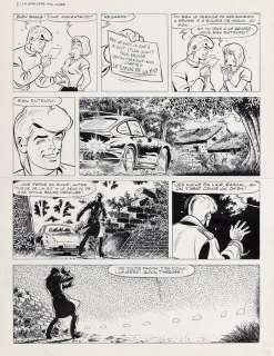 Tibet | Ric Hochet, planche n°5 à l’encre de Chine et… | AZ auction