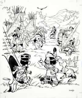 YAKARI. ILLUSTRATION JOURNAL Â«TINTINÂ» Encre de Chine pour cette superbe illustration... | Coutau Bégarie