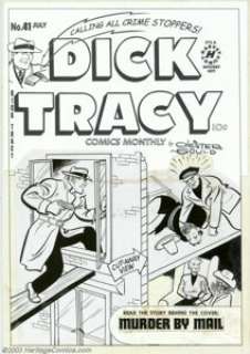 Unknown Artist - Production Cover Art for Dick Tracy #41 (Harvey, 1950s). Tracy breaks into a crime scene, and the - | Heritage