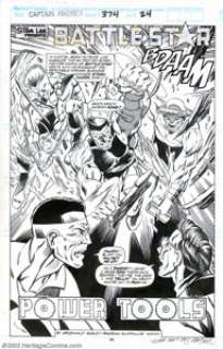 Mark Bagley and Dan Panosian - Original Art for Captain America #374, page 24 (Marvel, 1990). Battlestar gets a - | Heritage