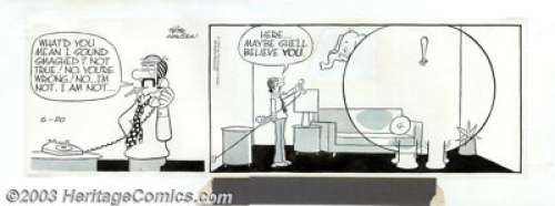 Pete Hansen - Original Comic Strip Art for Lolly Daily dated 6-20-75 (The Chicago Tribune, 1975). Some drunks see - | Heritage