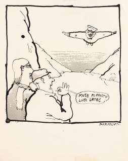 Andrzej Mleczko (1949) | Andrzej Mleczko | "Może po prostu lubi latać", rysunek satyryczny | Desa Unicum