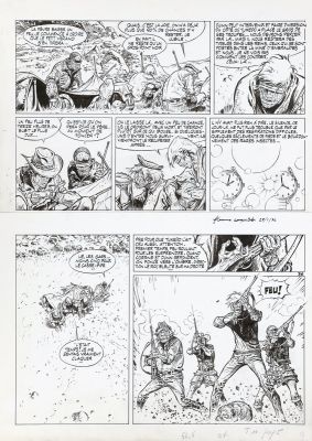 Hermann | Bernard Prince, planche n°36 à l’encre de Chine… | AZ auction
