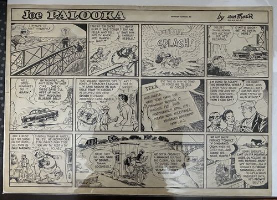 JOE PALOOKA, HAM FISHER ORIGINAL COMIC STRIP ART April 7 1957 | eBay US (Buy It Now)