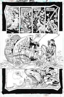 Keith Champagne, Pascual Ferry | Superboy #92 Pg.11 - Superboy Fished By Robin - Ink Page Issue 92 Page 11 | Anthony’s Comic Book Art