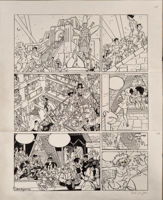Henk Kuijpers | Franka Sølvflammen s. 11, originalside | ComicArt.dk
