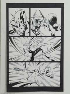 Mike Hawthorne and Rick Remender - Terminator 3 #3 pages 5-7 Original Art (Beckett, 2003). A nekkid T-X fights a - | Heritage