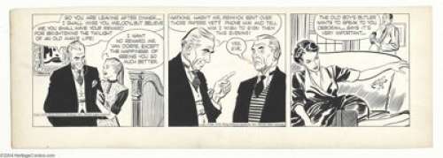 Alex Raymond - Rip Kirby Daily Comic Strip Original Art, dated 12-8-50 (King Features Syndicate, 1950). Two - | Heritage