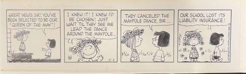 1986 Charles Schulz Peanuts Daily Comic Strip Art | Weiss Auctions