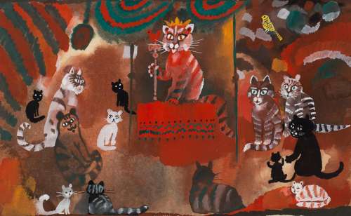 Autor Nierozpoznany | Autor nieznany | Król kotów, ilustracja | Desa Unicum