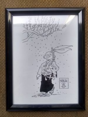 Stan Sakai original art commission Usagi Yojimbo happy with blossoms | eBay US (Buy It Now)